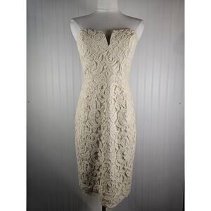J. Crew Ivory Lacy Strapless Dress Women's Size 2 NWT Bridal Shower Party